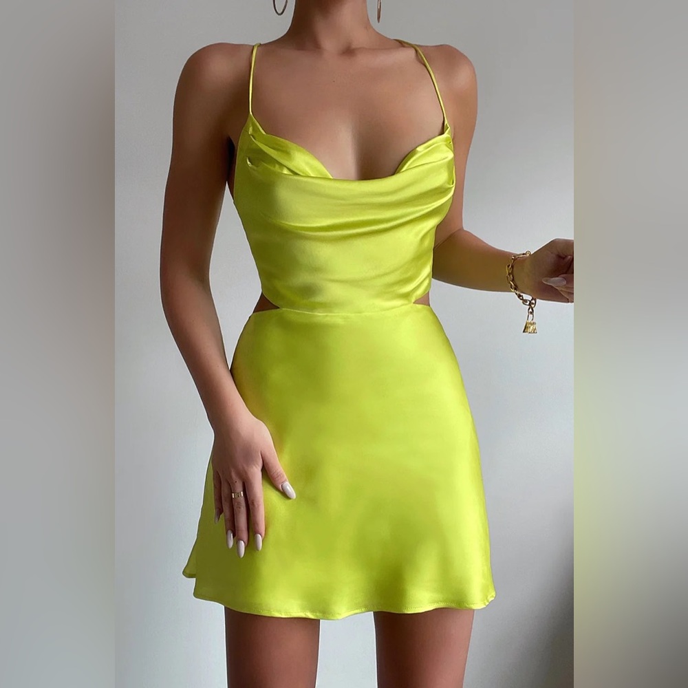 Jaus Charissa Mini Dress in Lime (XS)